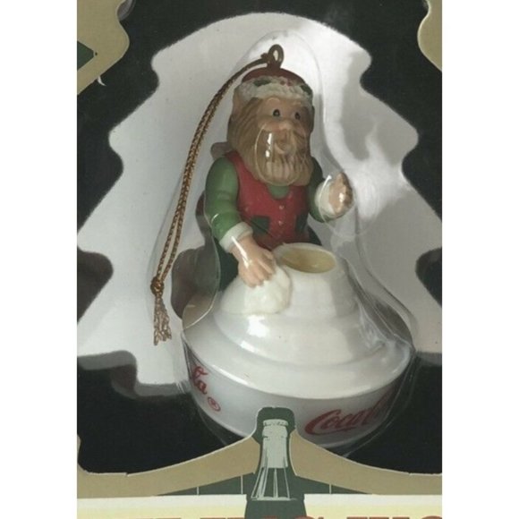 Coca Cola Bottling Works Collection Christmas Ornament 1997 Elf Cleaning Light - Picture 3 of 4
